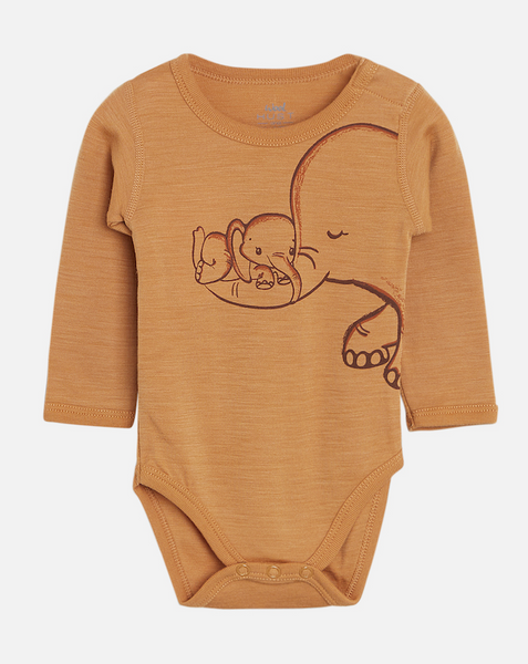 Hust & Claire, body Bo merinoull oker elefant