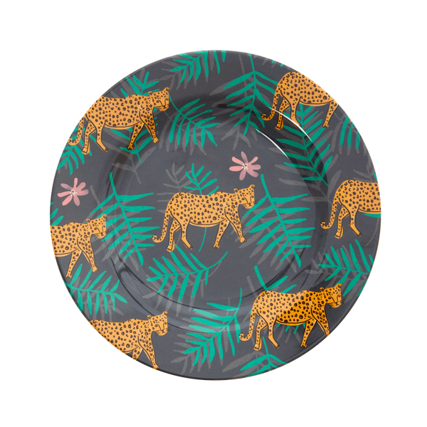 Rice, lunchtallerken leopard and leaves print