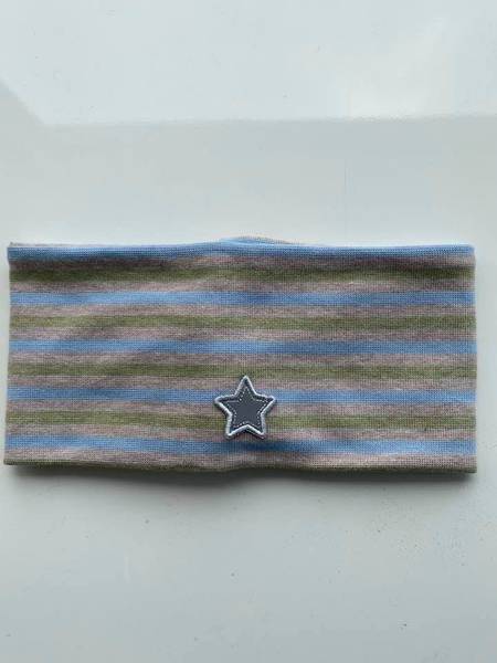 Kivat, oliven/blåstripet pannebånd 