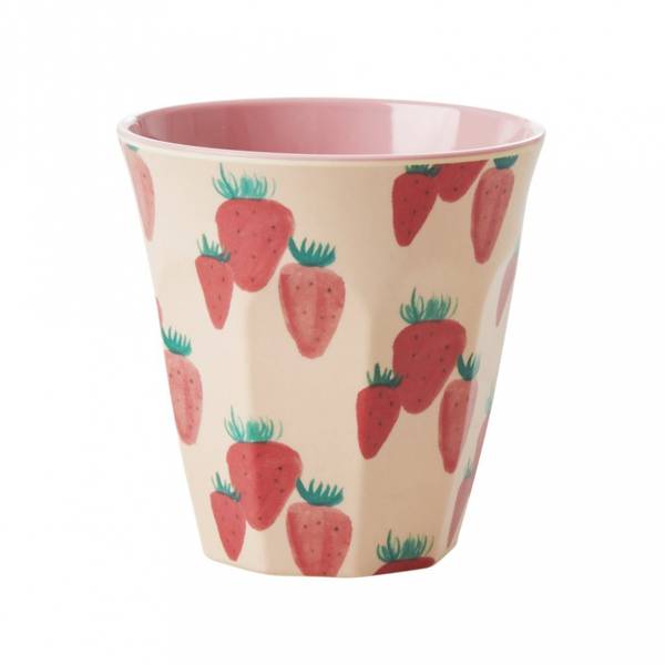 Rice, kopp strawberry print