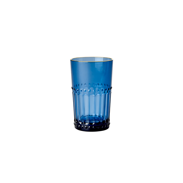 Rice, glass blått med gullkant