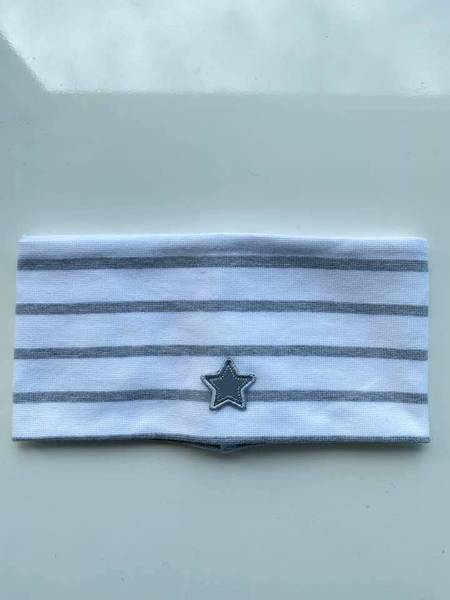 Kivat, hvitt pannebånd med grå striper