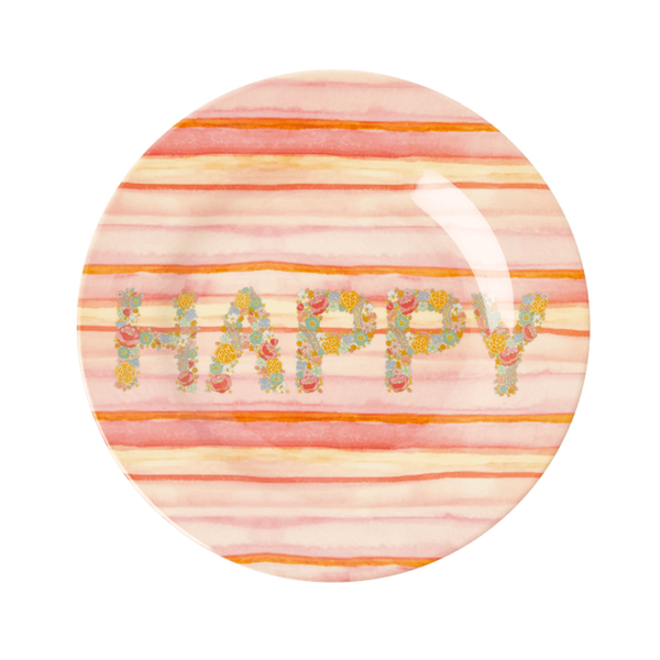 Rice, lunchtallerken happy pink print