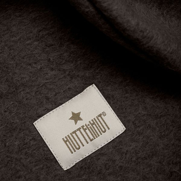 Huttelihut , balaklava i ull med søte kaninører, dark brown