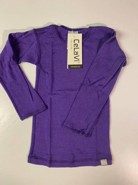 Celavi, genser i 100% merinoull, lilla