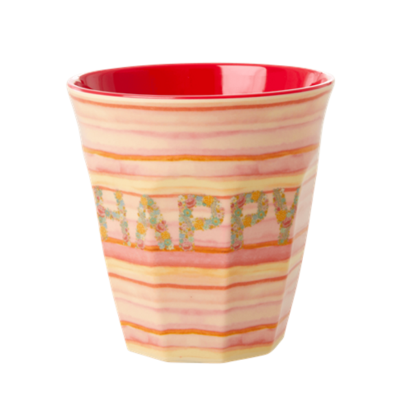 Rice, kopp Happy pink print