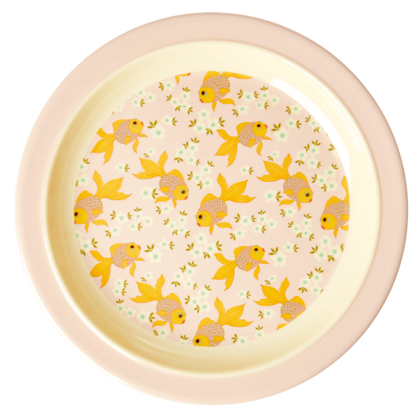 Rice,barnetallerken med gullfiskprint