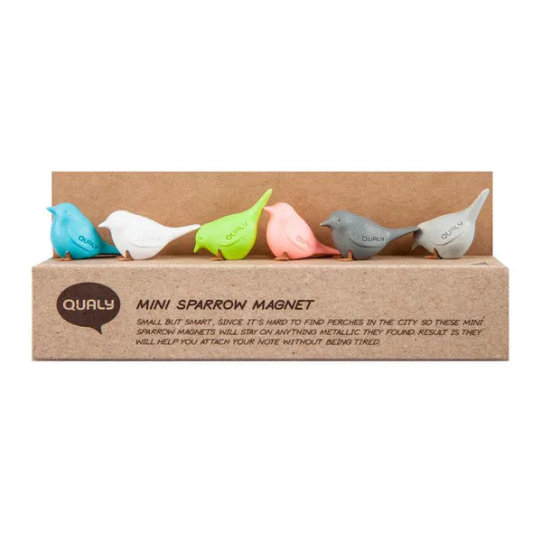 Qualy, magneter mini sparrow pastell